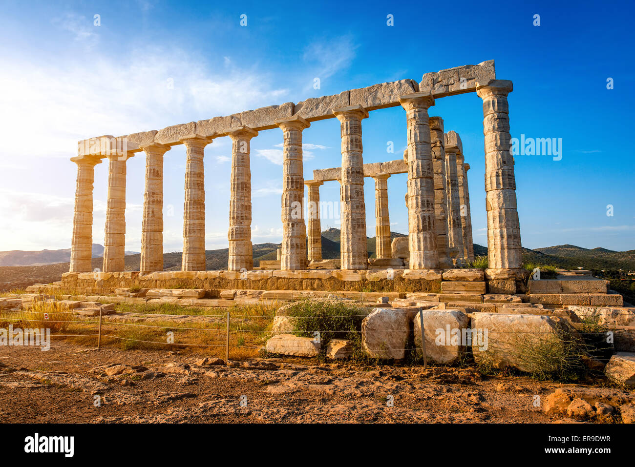 Poseidon temple in Greece Stock Photo
