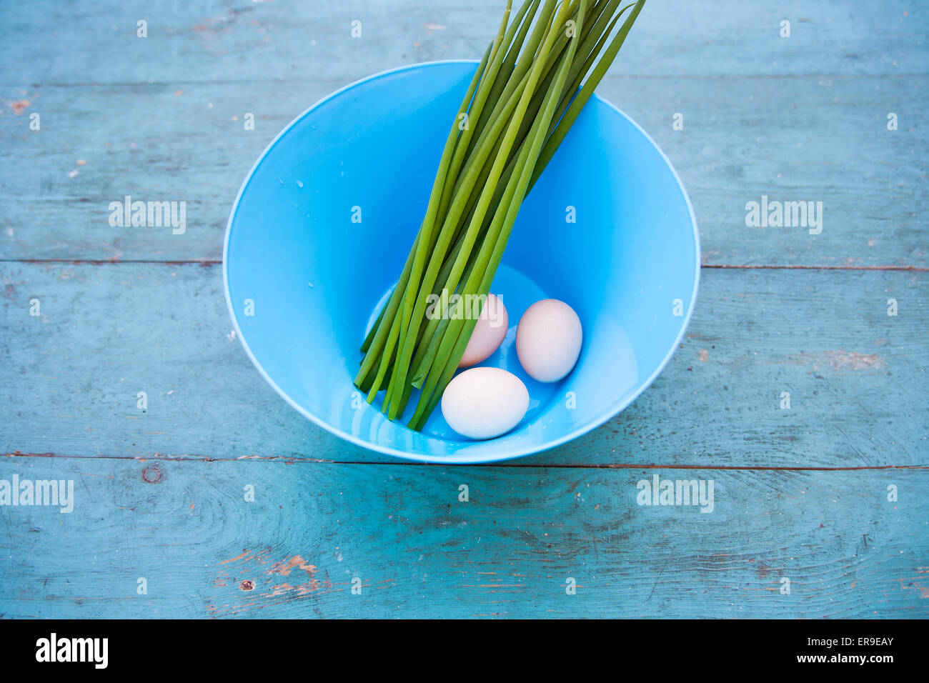 Natural white eggs in a blue bowl Stock Photo Alamy