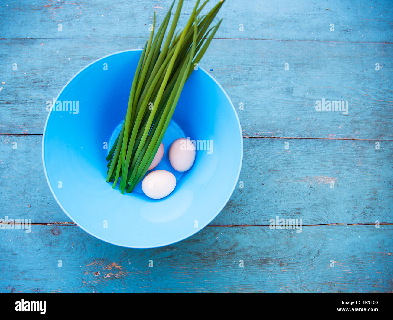 Natural white eggs in a blue bowl Stock Photo Alamy