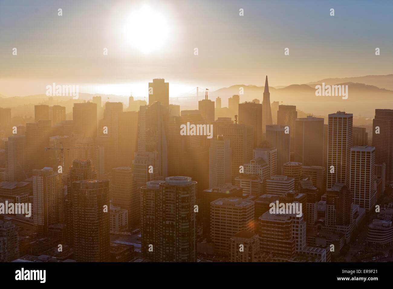 Aerial view over San Francisco at