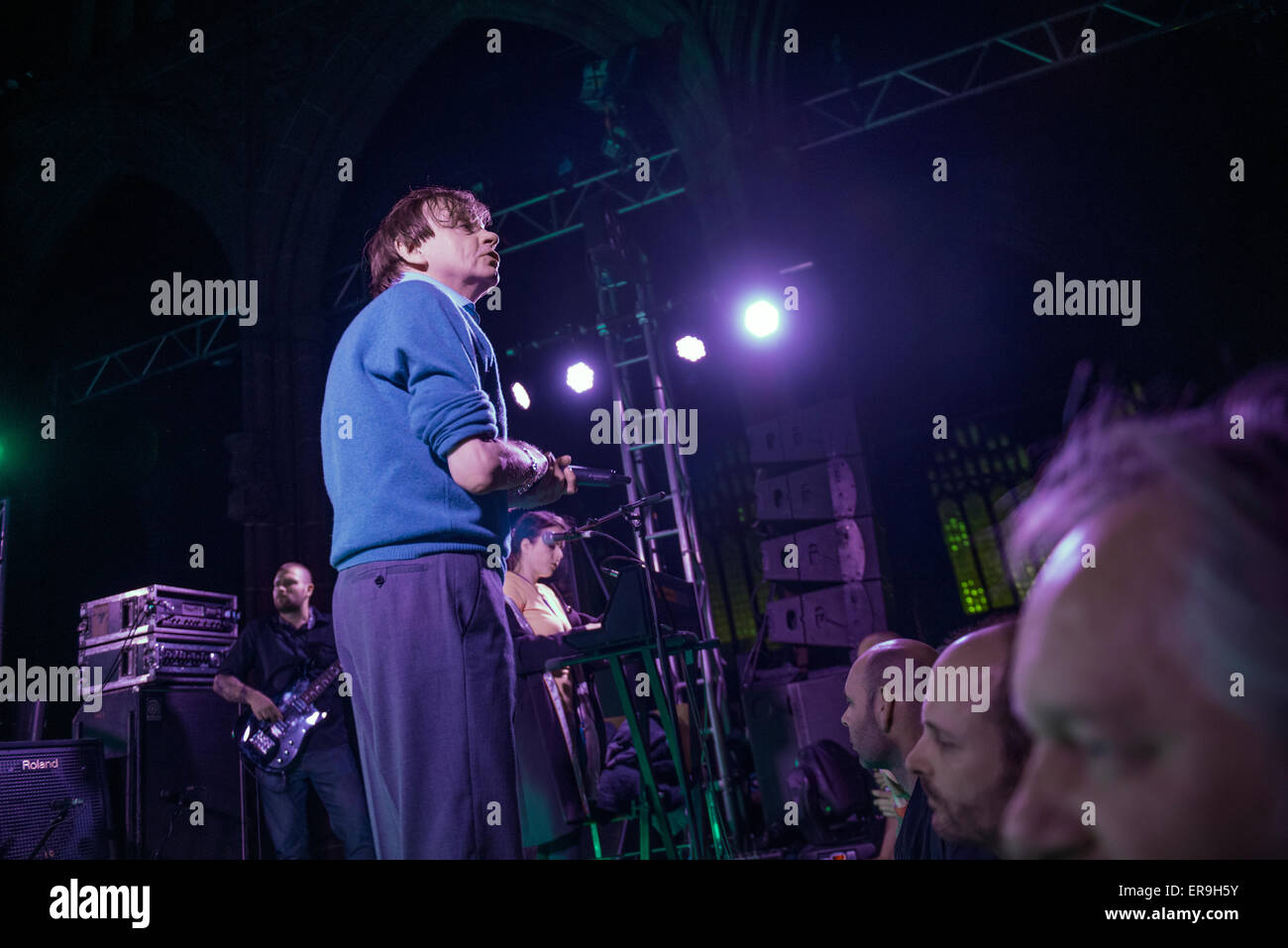 Manchester, UK. 29th May 2015. Mark E Smith and The Fall perform live at Manchester Cathedral 2015   Credit:  Gary Mather/Alamy Live News Stock Photo