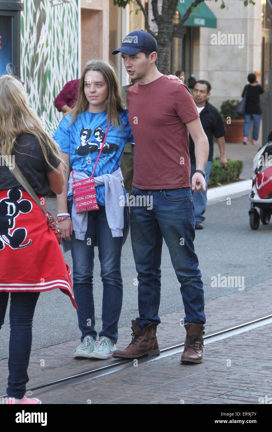 Glee star, Damian McGinty poses for photographs for fans at The Grove in Hollywood  Featuring: Damian McGinty Where: Los Angeles, California, United States When: 24 Nov 2014 Credit: WENN.com Stock Photo