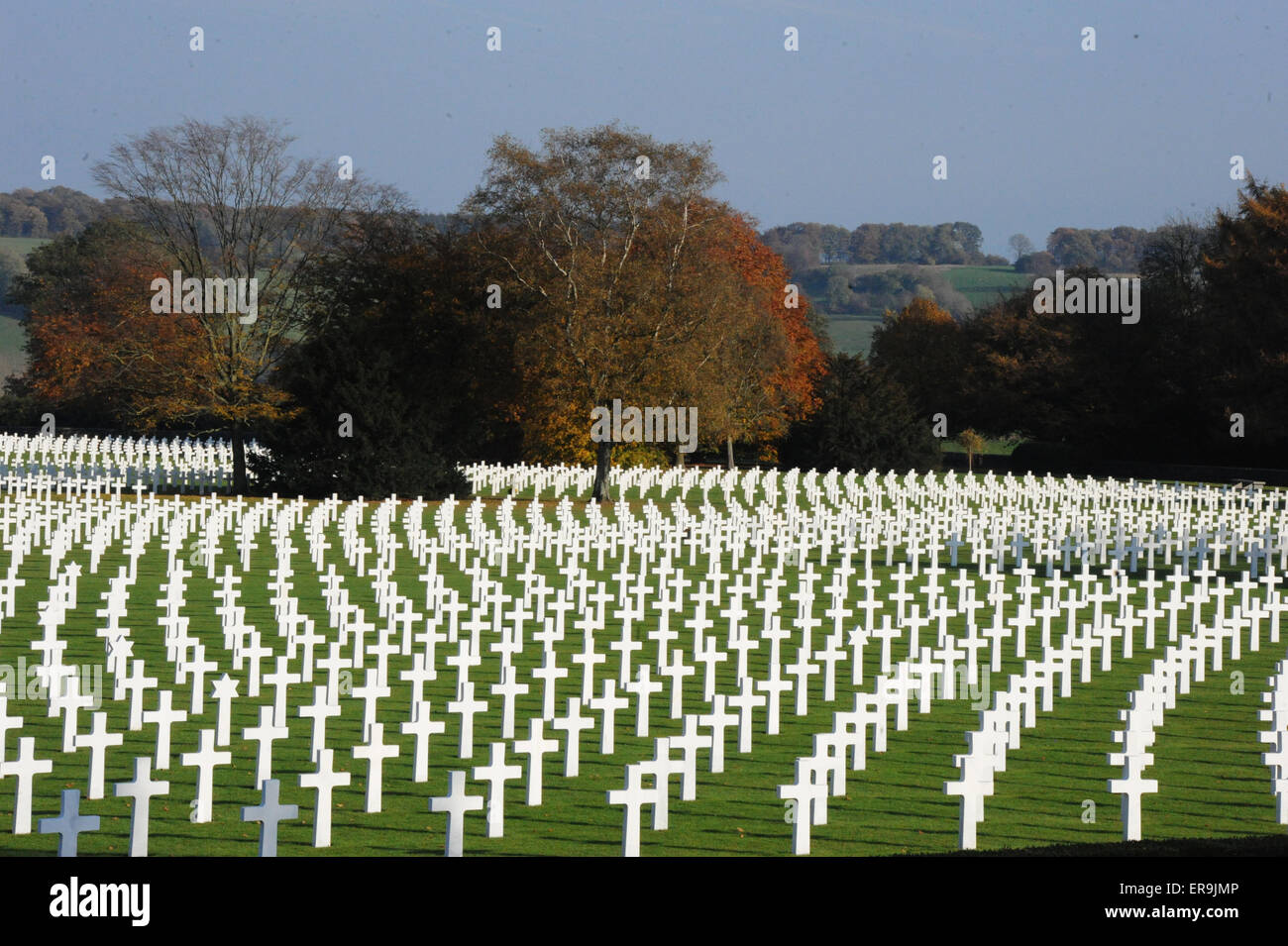 Henri-Chapelle American Cemetery and Memorial, WWII Graves, US Cemetery Stock Photo