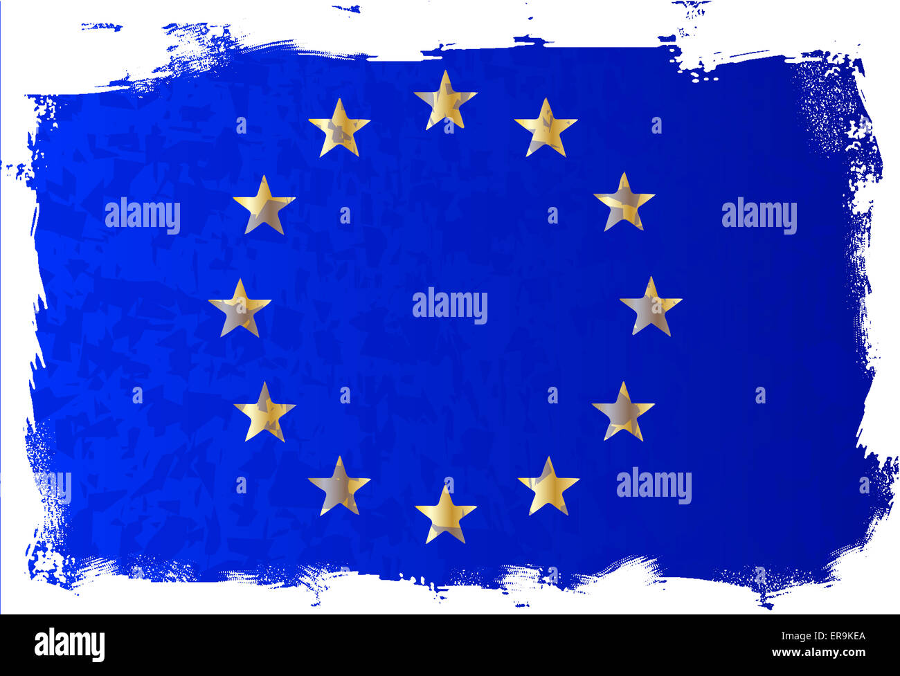Flag of the European Union with blue background and yellow stars with ...