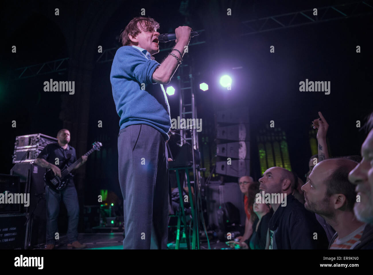 Manchester, UK. 29th May 2015. Mark E Smith and The Fall perform live at Manchester Cathedral 2015   Credit:  Gary Mather/Alamy Live News Stock Photo