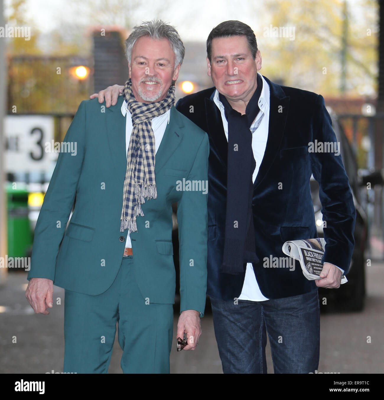 Paul Young and Tony Hadley outside the ITV studios Featuring: Paul ...