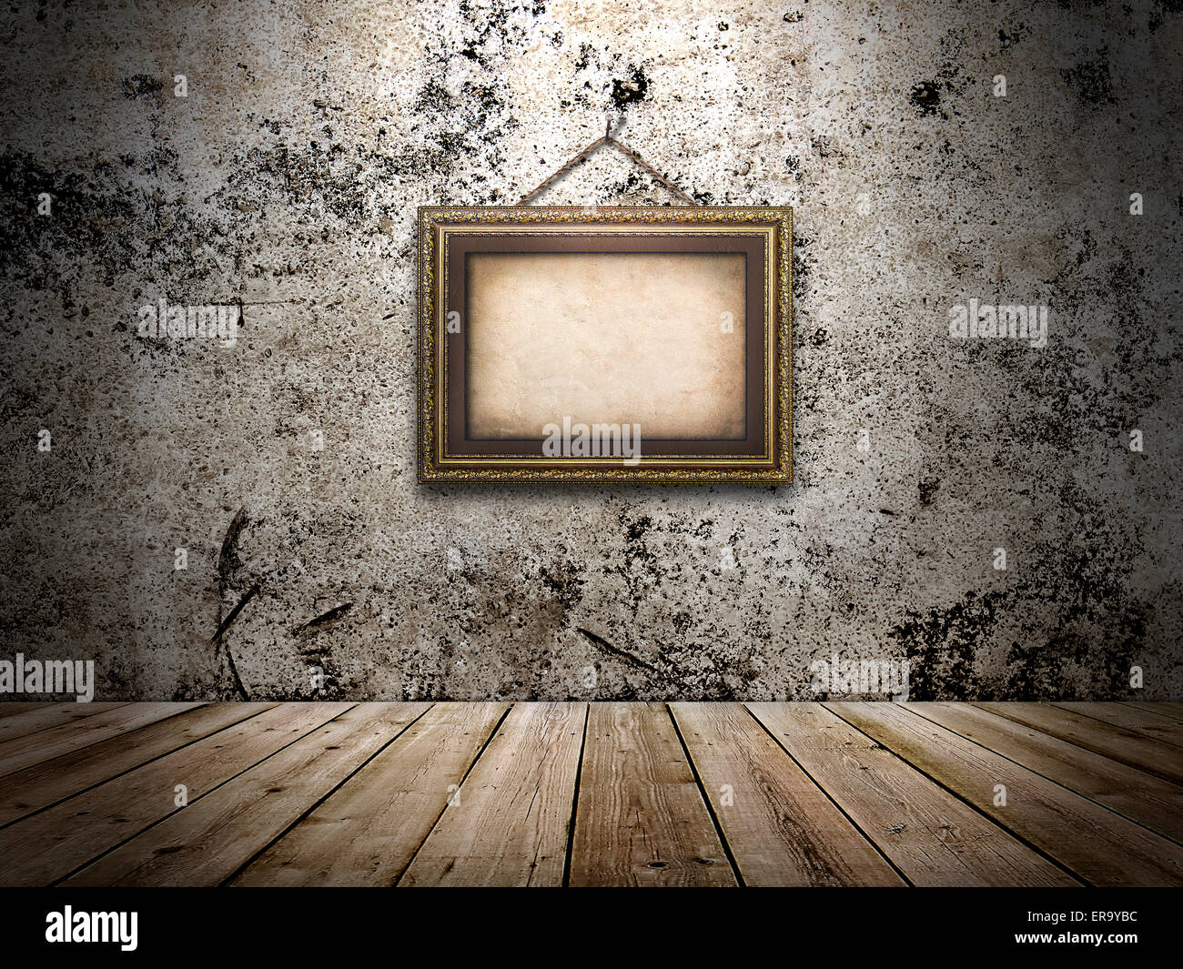 Vintage style grunge interior with a picture on the wall Stock Photo