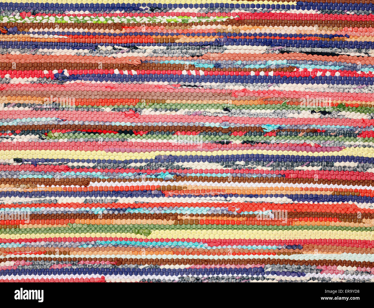 Bright colorful rag rug, 7320x5484px, IIQ raw file available Stock Photo