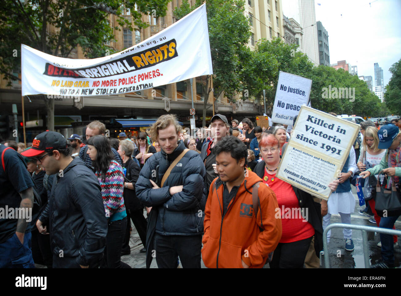 People Protesting For Indigenous Rights In Melbourne Cbd