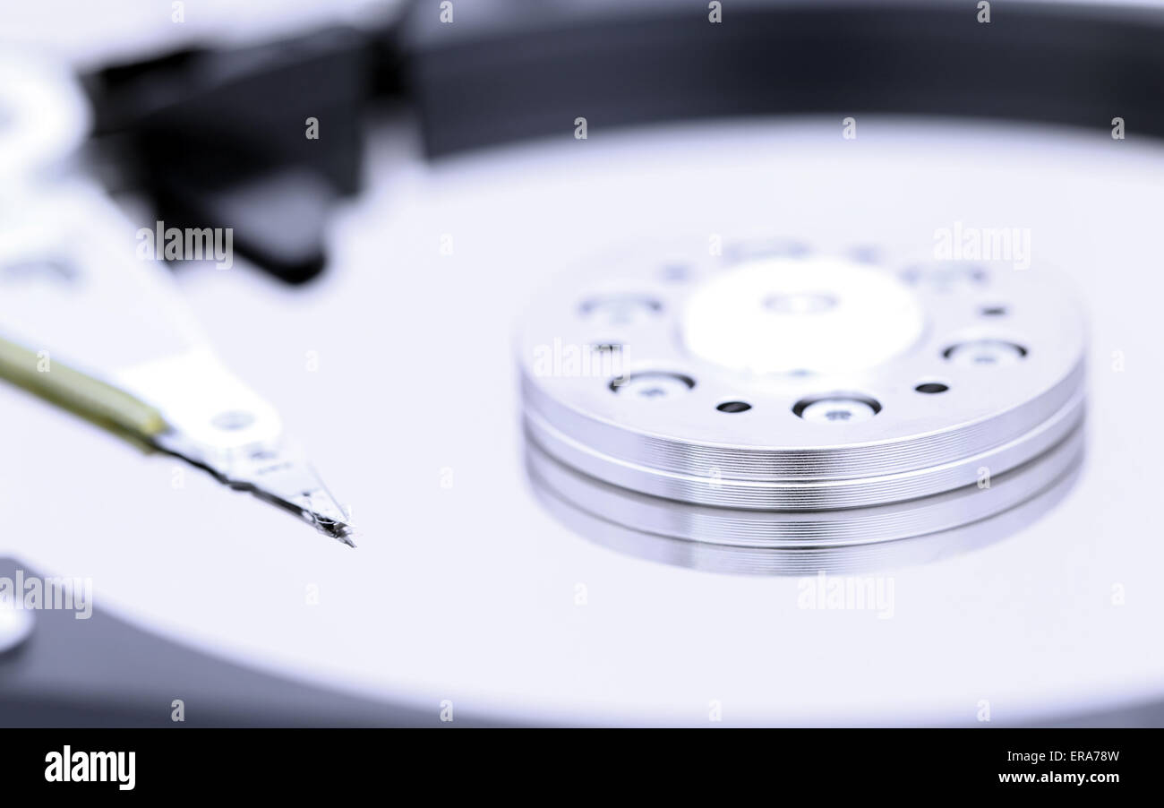 Close up of an open hard disk Stock Photo