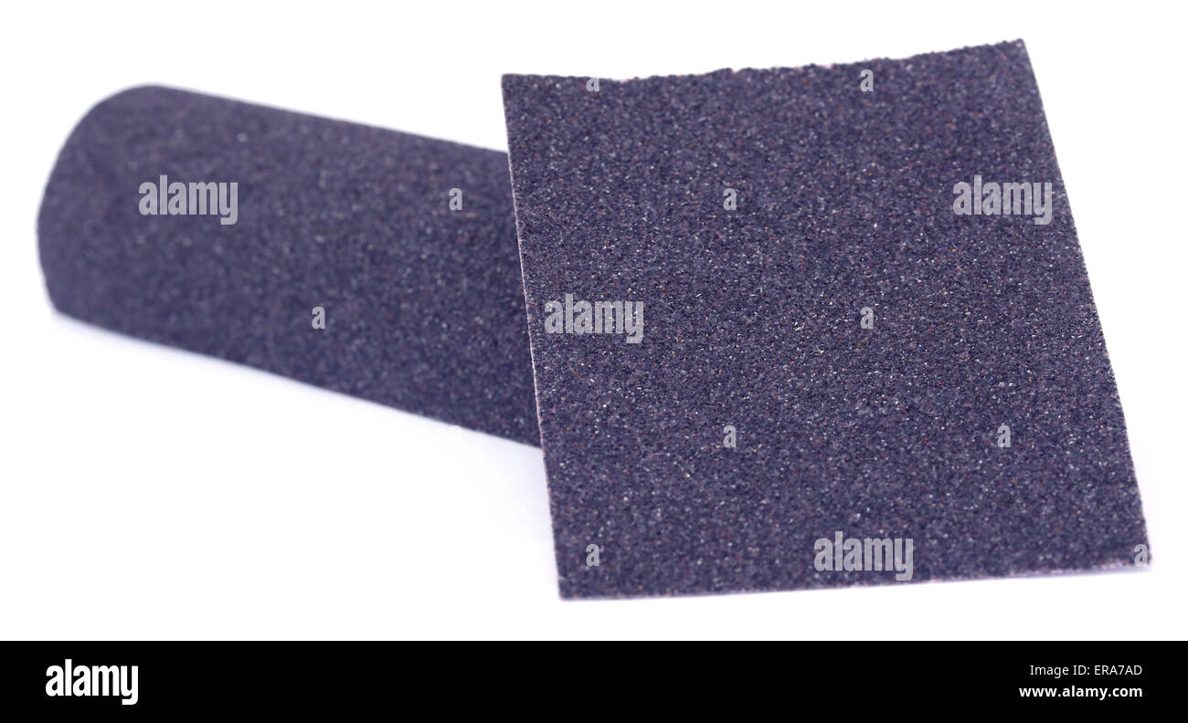 Sand paper roll and sheet over white background Stock Photo Alamy