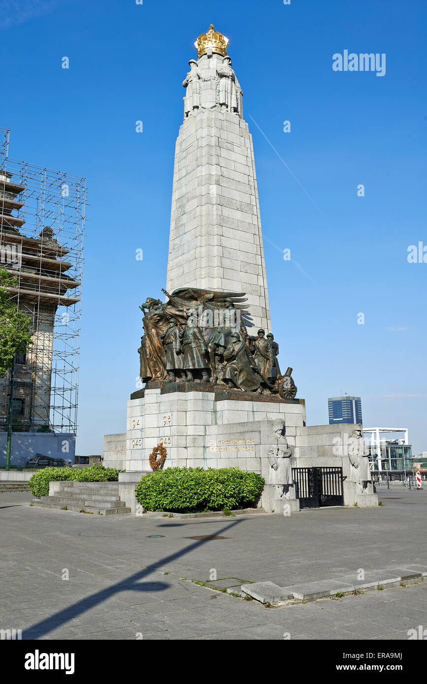 War memorial on Poelaert Square in Brussels - capital city of Belgium, Europe Stock Photo