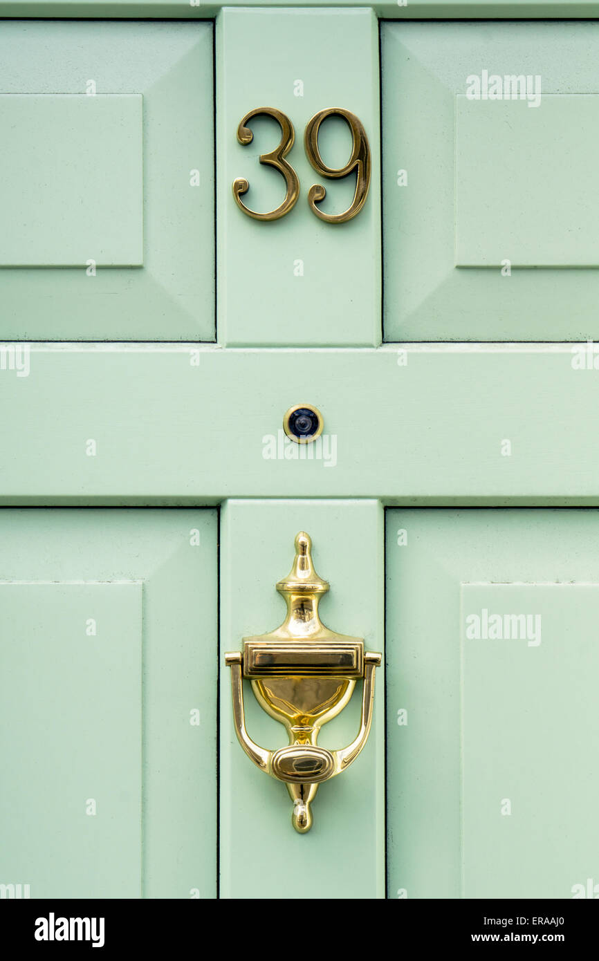 Door number 39 thirty nine vertical image closeup Stock Photo