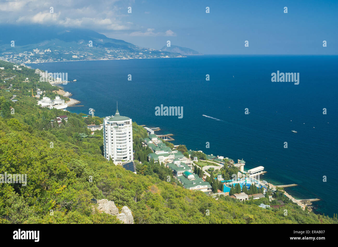 Landscape of the Black Sea resort shore near Yalta city Stock Photo Alamy