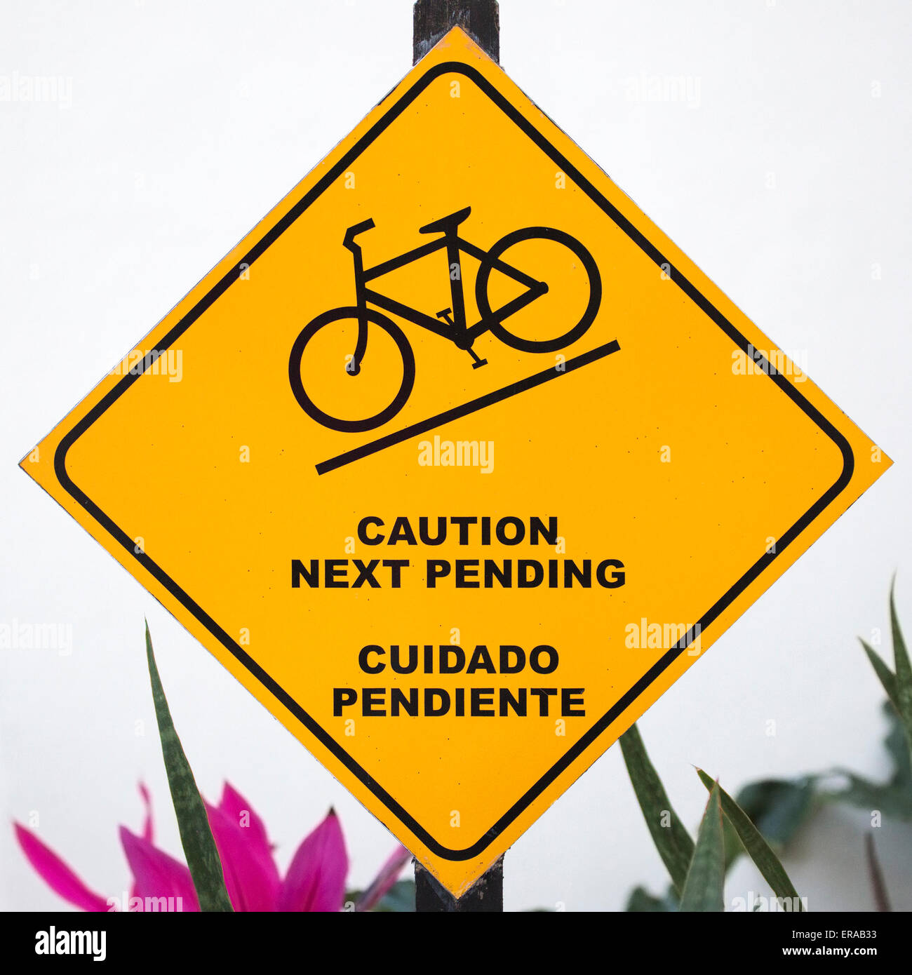 Bilingual warning sign hires stock photography and images Alamy