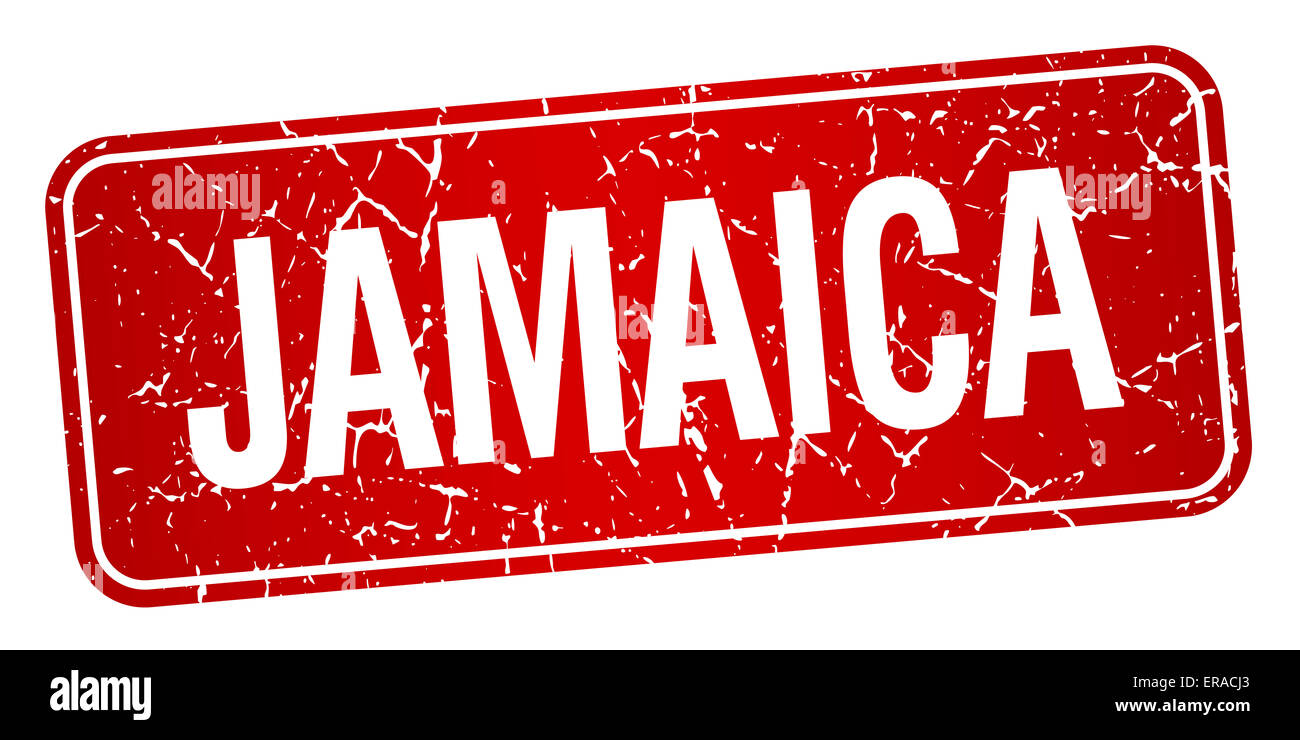 Jamaica red stamp isolated on white background Stock Photo - Alamy