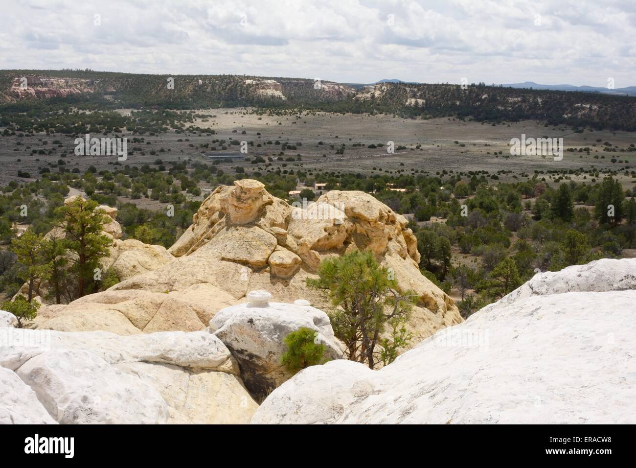 Sandstone Bluff scenic view at El Morro National Monument New Mexico - USA Stock Photo