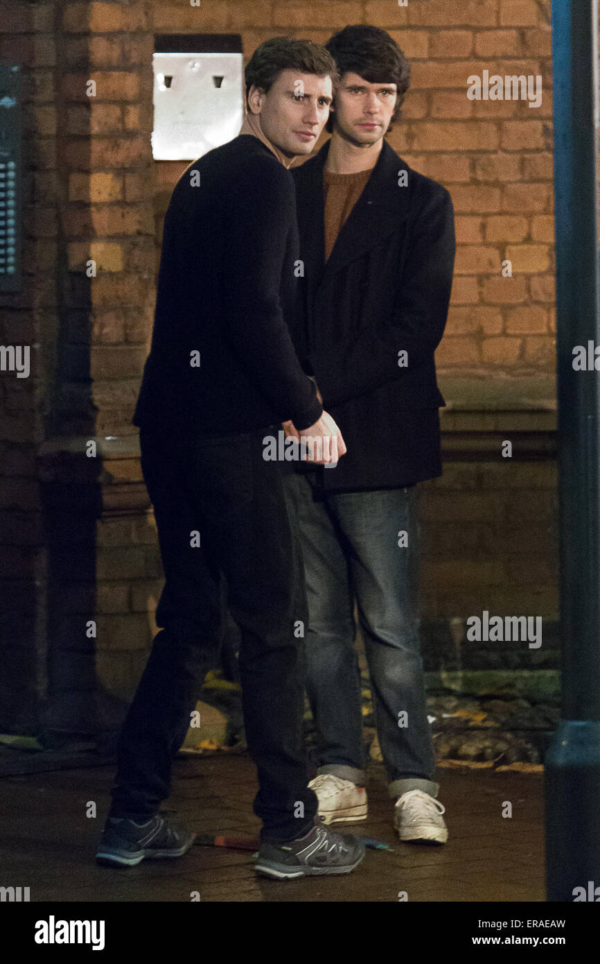 Ben Whishaw and Edward Holcroft spotted filming night scenes for 'London Spy' In Vauxhall