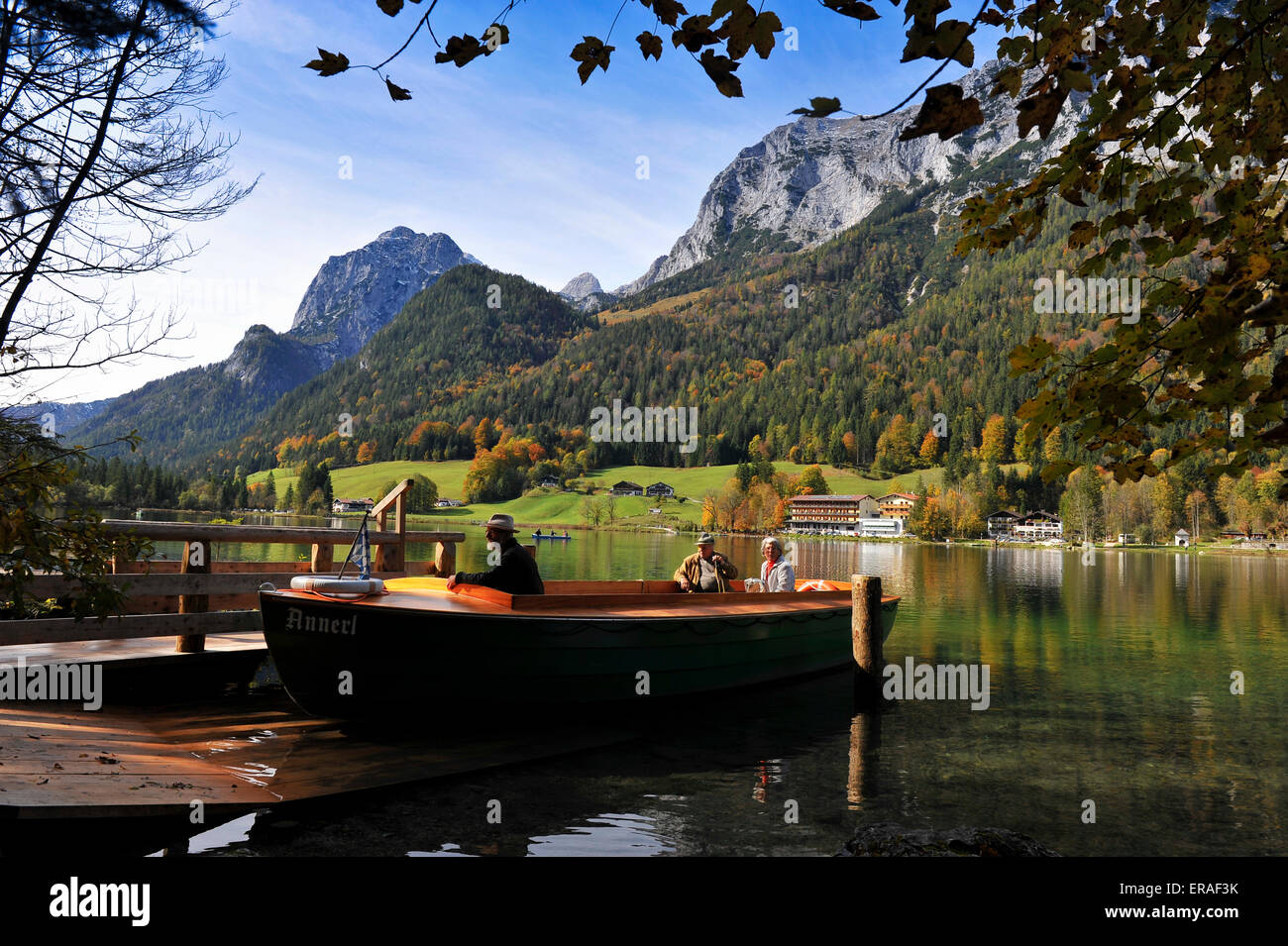Hintersee Boat landing stage Ramsau Berchtesgadener Land Upper Bavaria Germany Europe Stock Photo