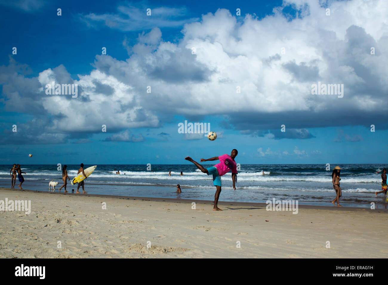 leisure scenery at the beach of ilheus, Bahia Stock Photo