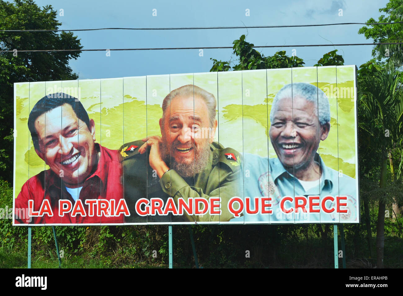 Three Political Leaders Billboard Stock Photo
