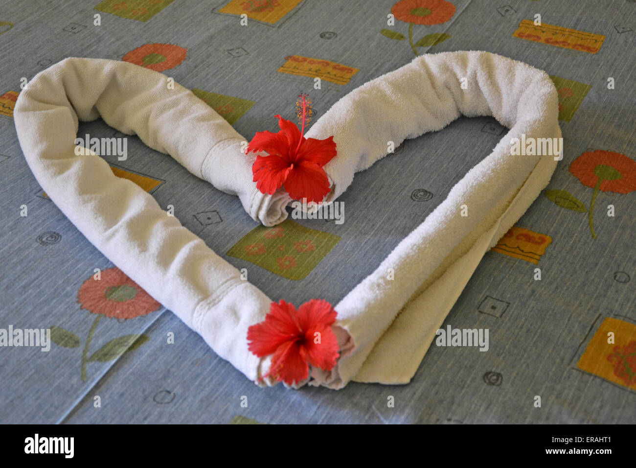 towel heart art Stock Photo Alamy