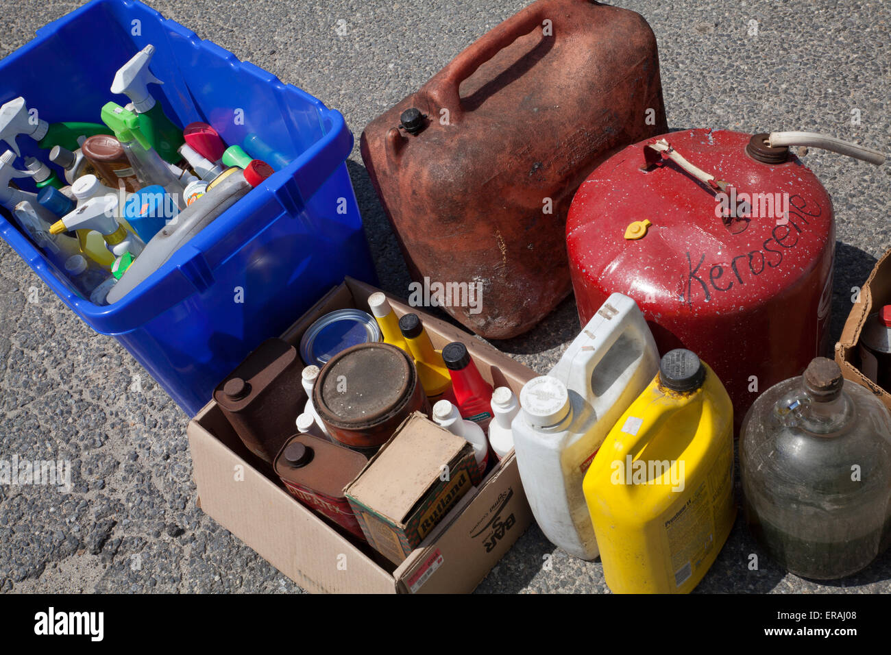 It is Hazardous Waste Collection Day in the small Massachusetts town of Adams. Stock Photo