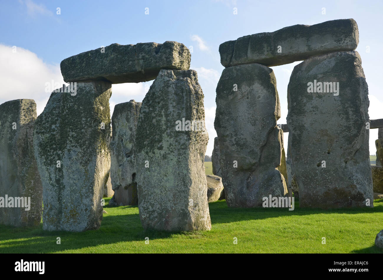 Close-up view of the Stonehenge Trilithon structures