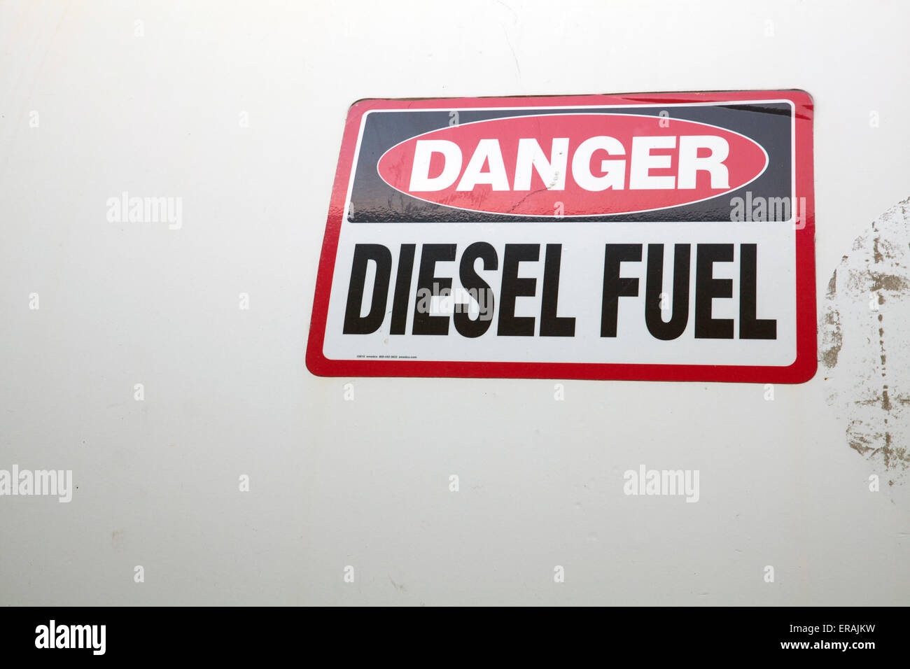 Fuel tank sign warns of danger. Stock Photo