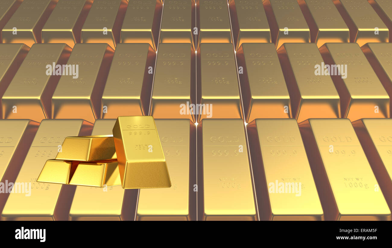 Set of gold bars isolated on white background Stock Photo - Alamy