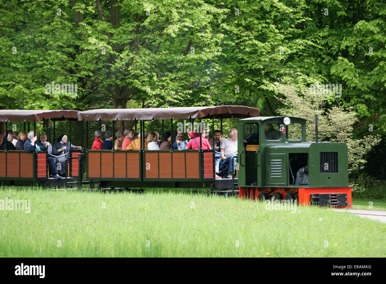 Park train Britz Garden Stock Photo Alamy