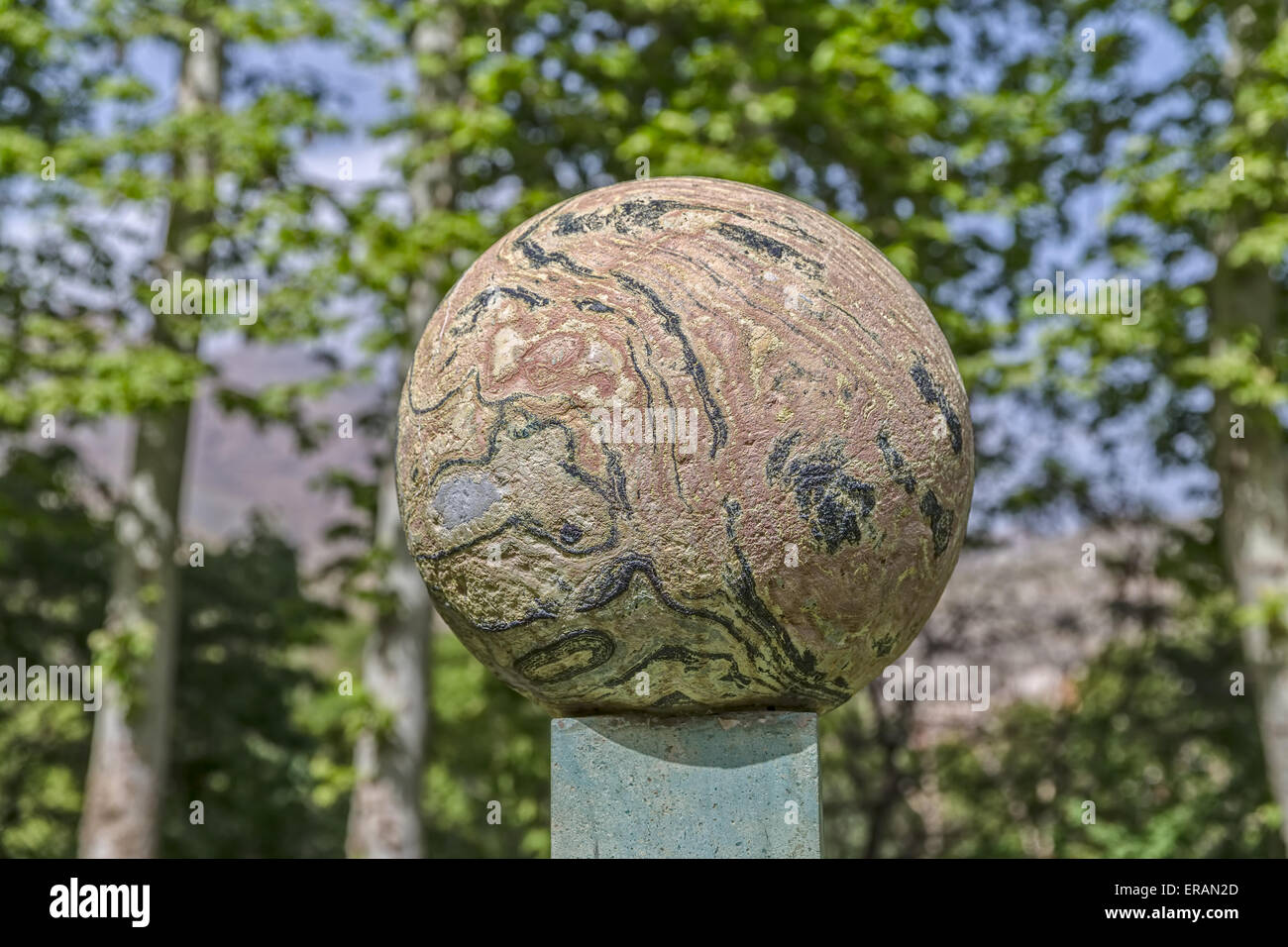 Dappled Stone ball Stock Photo