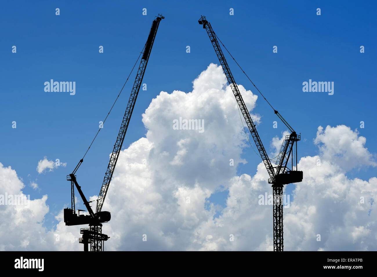 silhouette of construction crane with beautiful sky background Stock ...