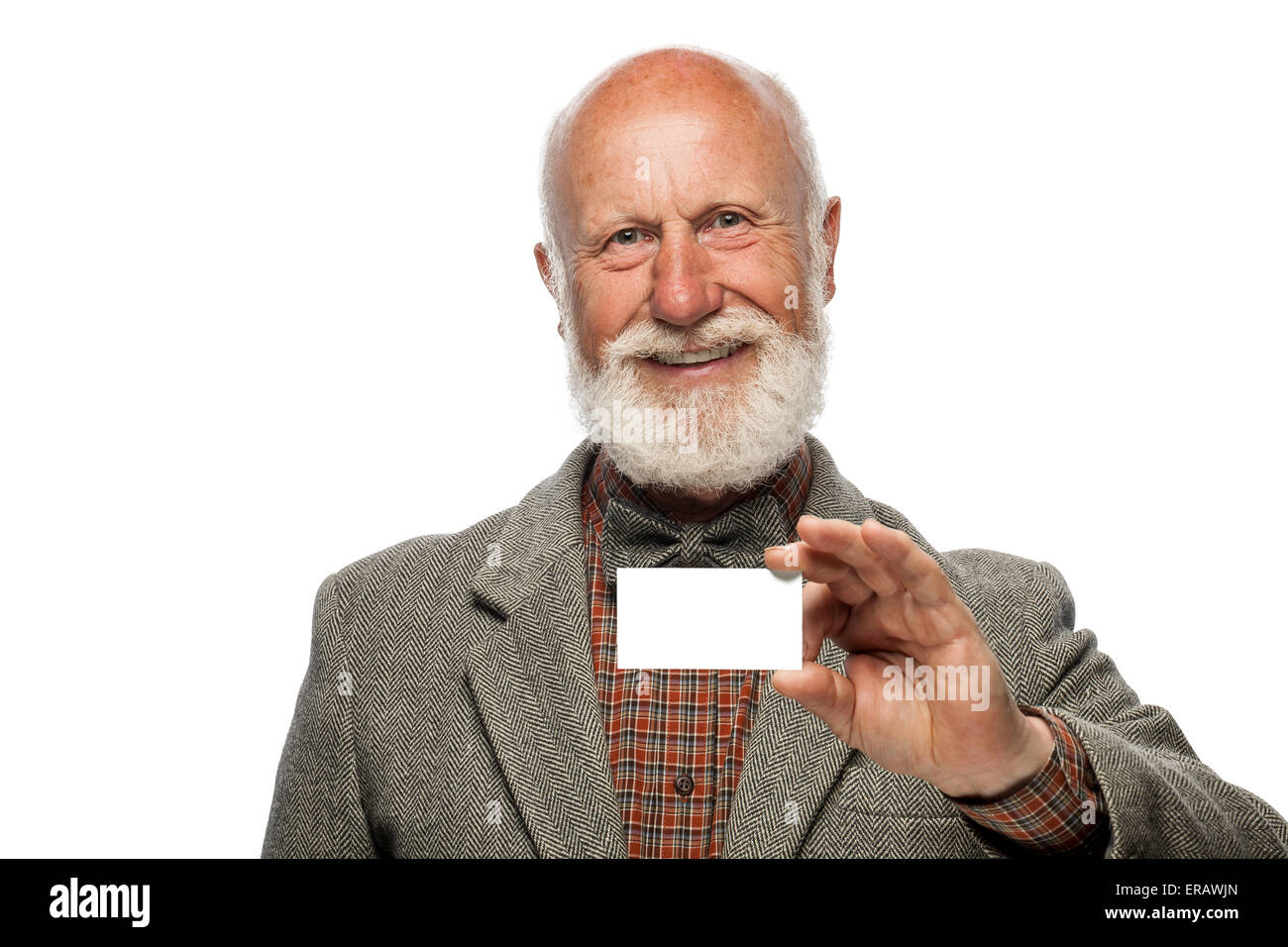 Old man with a big beard in the office Stock Photo