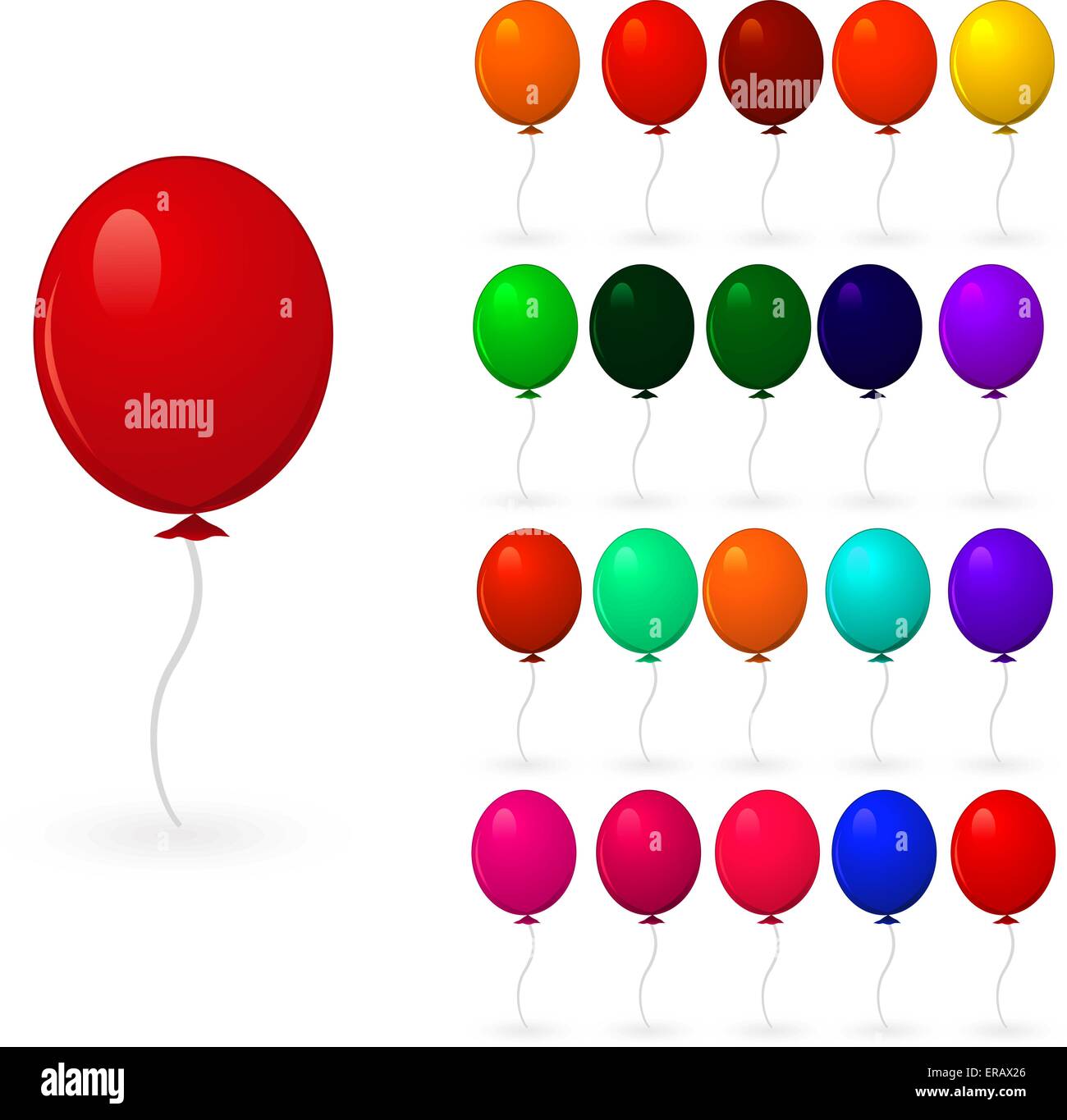 set of colorful balloons on a white background. Vector illustration ...