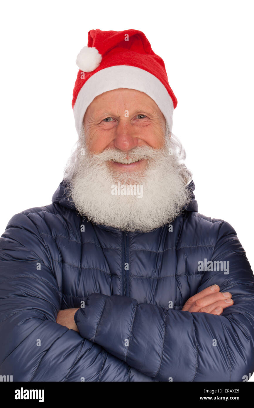 Portrait of Santa Claus in studio on white background Stock Photo - Alamy