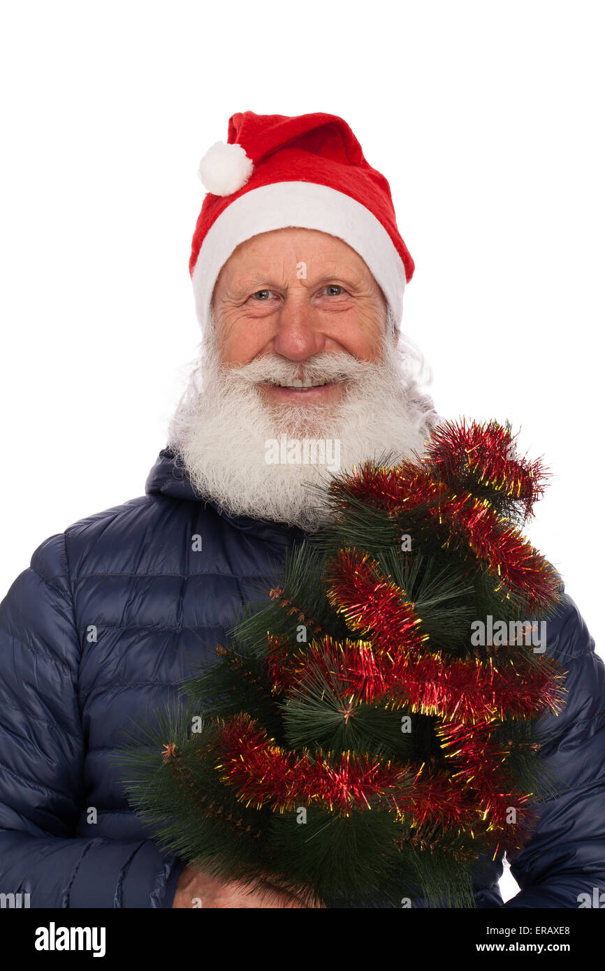 Portrait of Santa Claus in studio on white background Stock Photo - Alamy