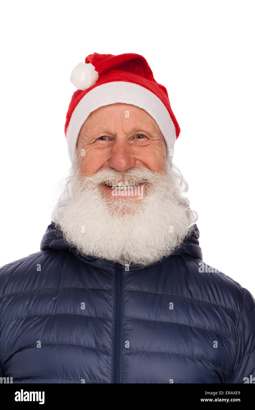Portrait of Santa Claus in studio on white background Stock Photo - Alamy