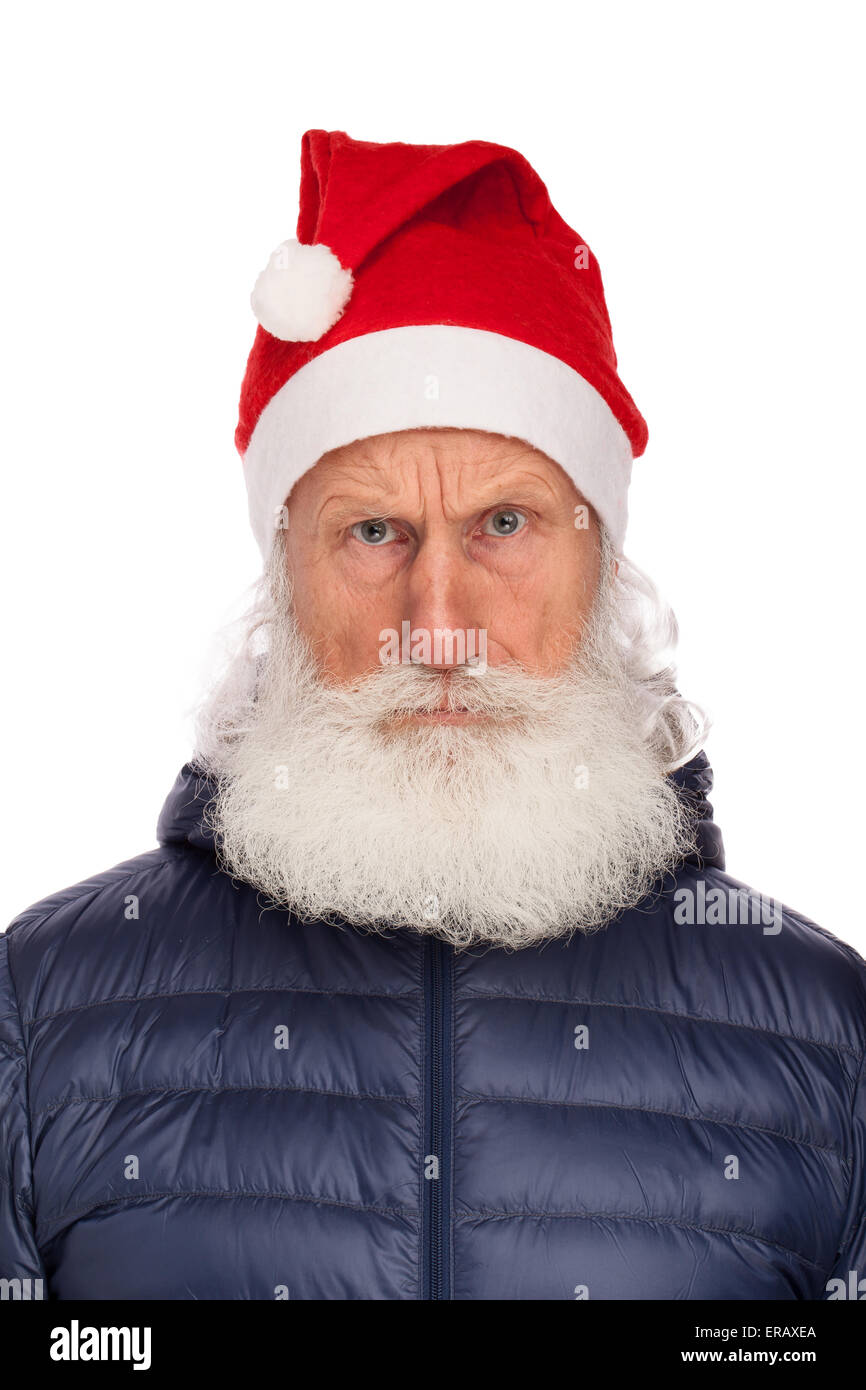 Portrait of Santa Claus in studio on white background Stock Photo - Alamy