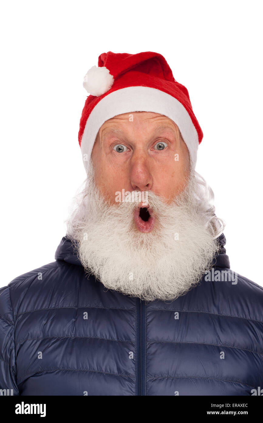 Portrait of Santa Claus in studio on white background Stock Photo - Alamy