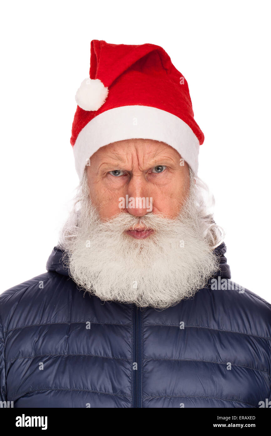 Portrait of Santa Claus in studio on white background Stock Photo - Alamy