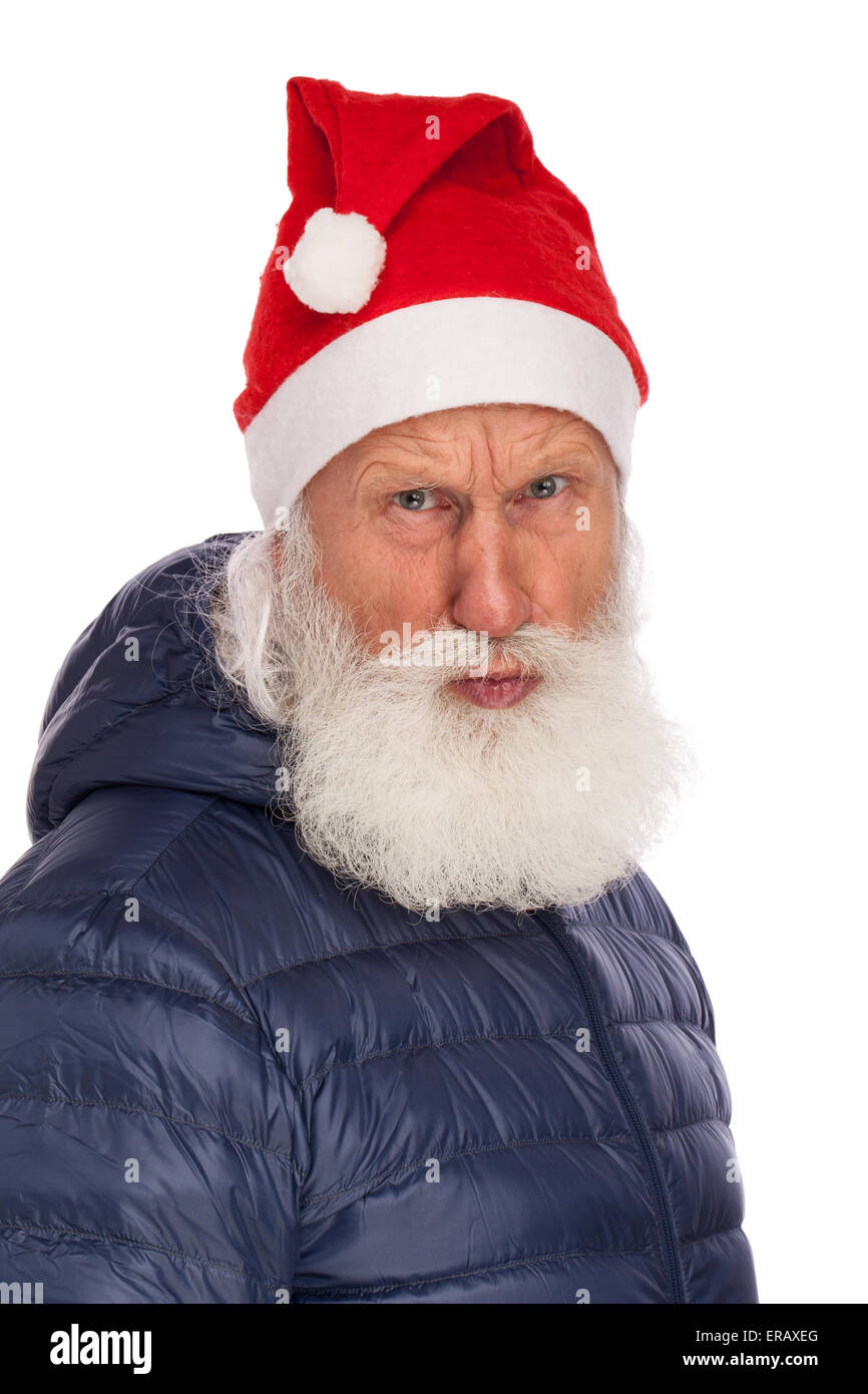 Portrait of Santa Claus in studio on white background Stock Photo - Alamy