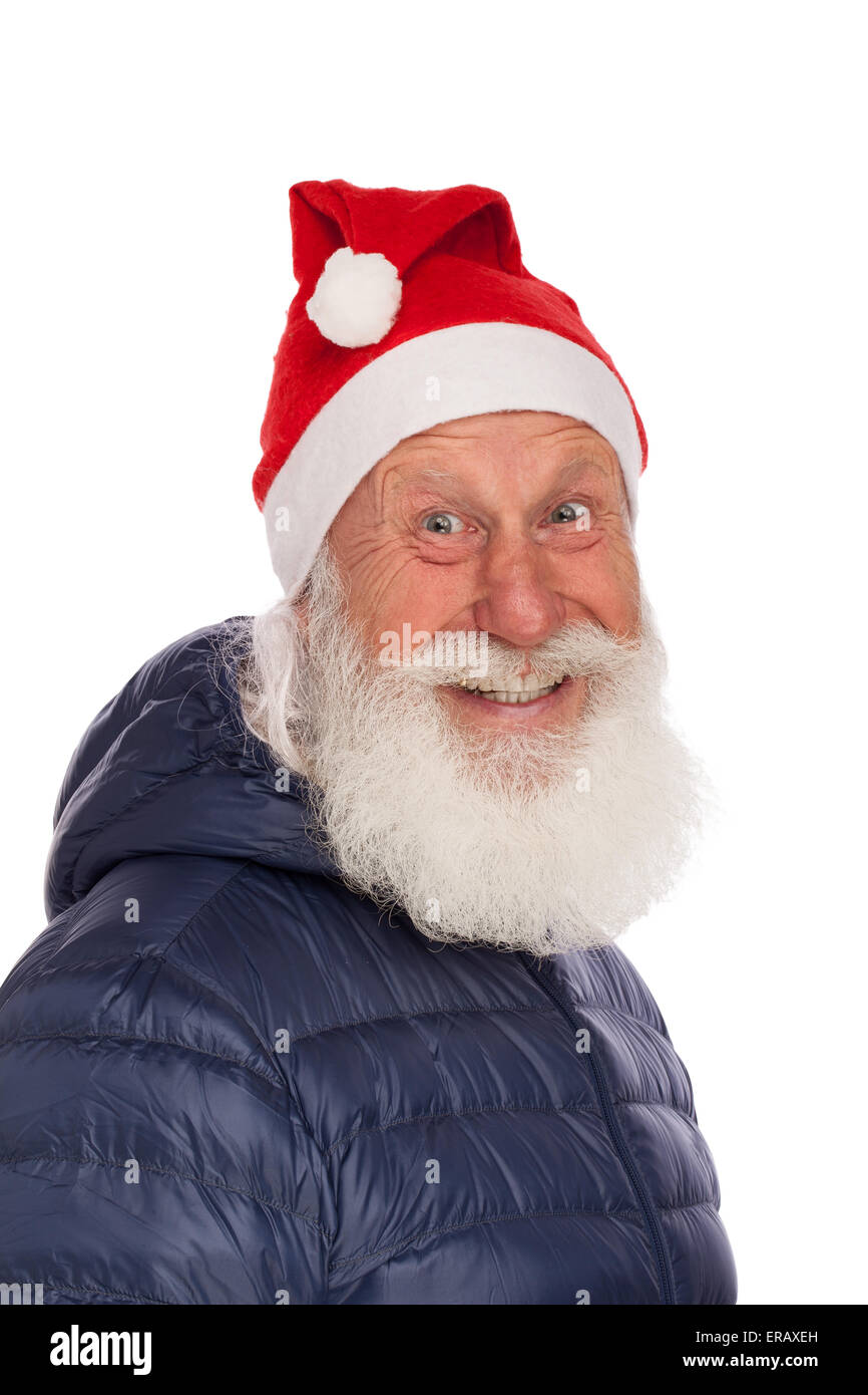 Portrait of Santa Claus in studio on white background Stock Photo - Alamy
