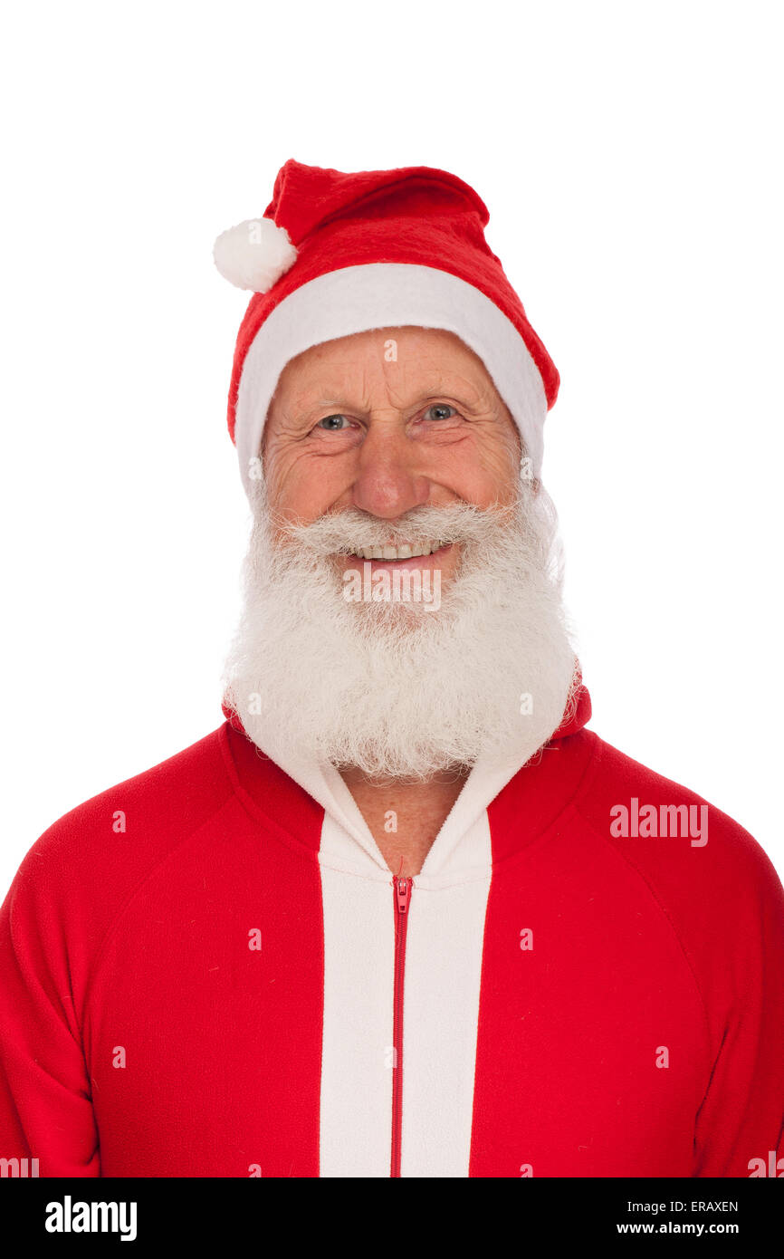 Portrait of Santa Claus in studio on white background Stock Photo - Alamy