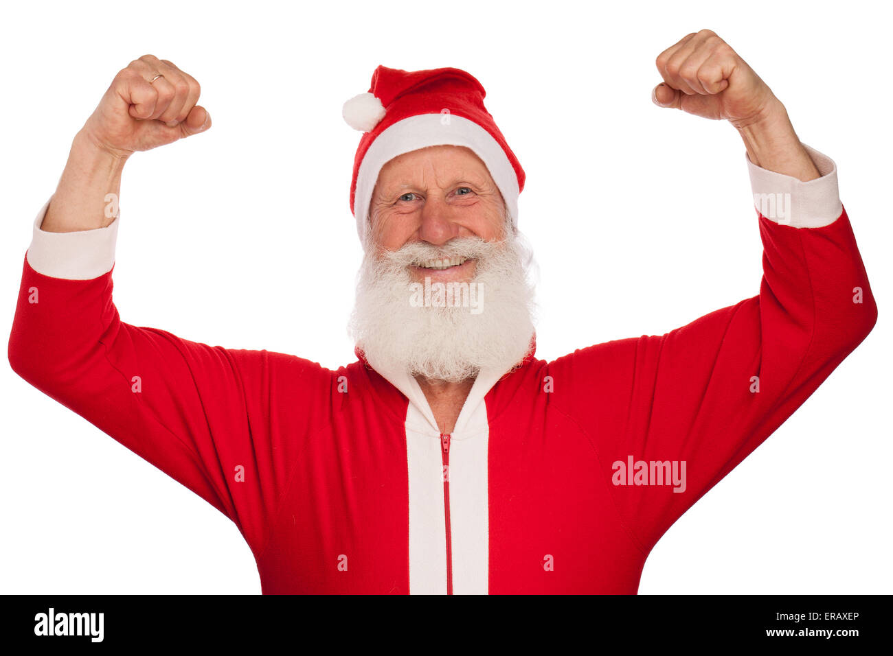 Portrait of Santa Claus in studio on white background Stock Photo - Alamy