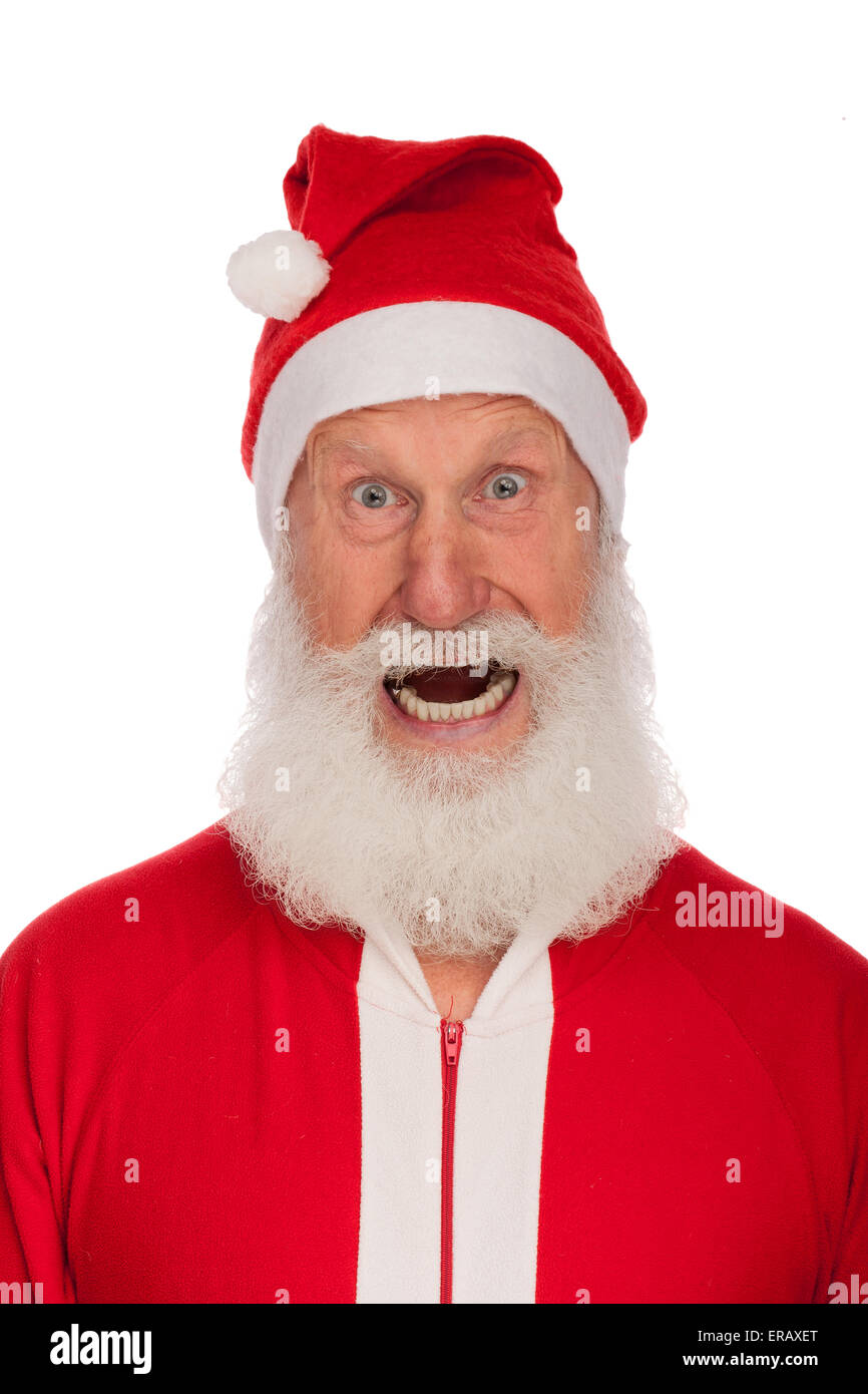 Portrait of Santa Claus in studio on white background Stock Photo - Alamy