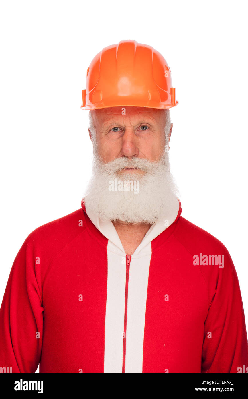 Portrait of Santa Claus in studio on white background Stock Photo - Alamy