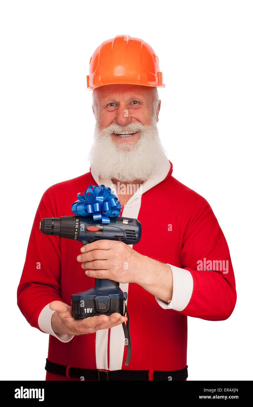 Portrait of Santa Claus in studio on white background Stock Photo - Alamy