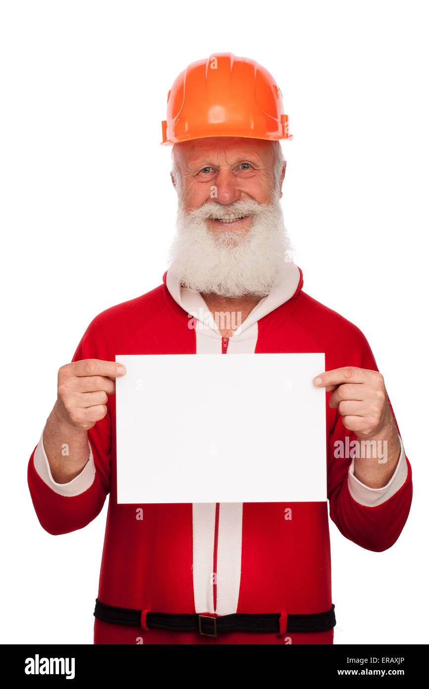 Portrait of Santa Claus in studio on white background Stock Photo - Alamy
