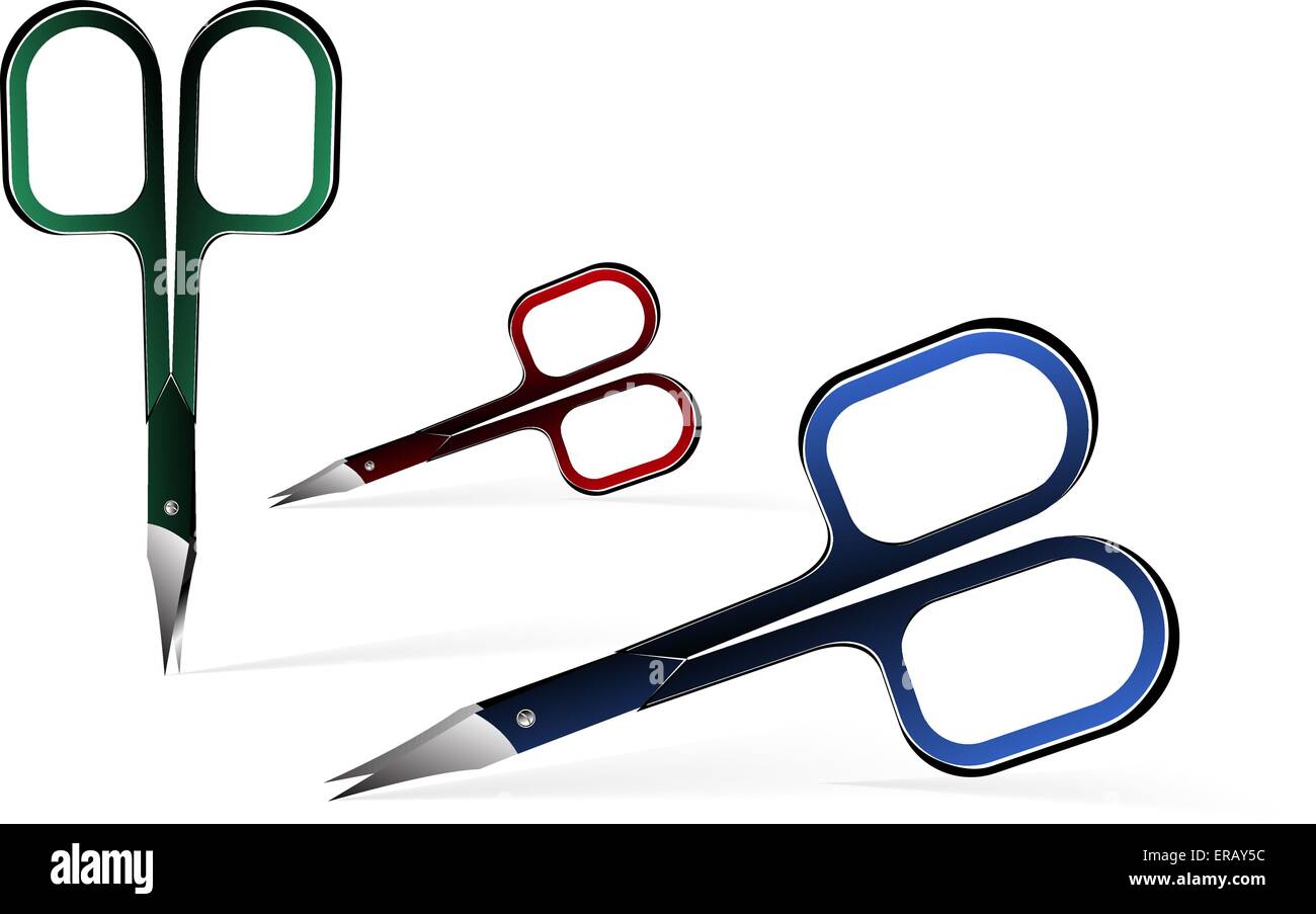 manicure scissors . Vector illustration. Isolated on white background. Gradient mesh used. Stock Vector